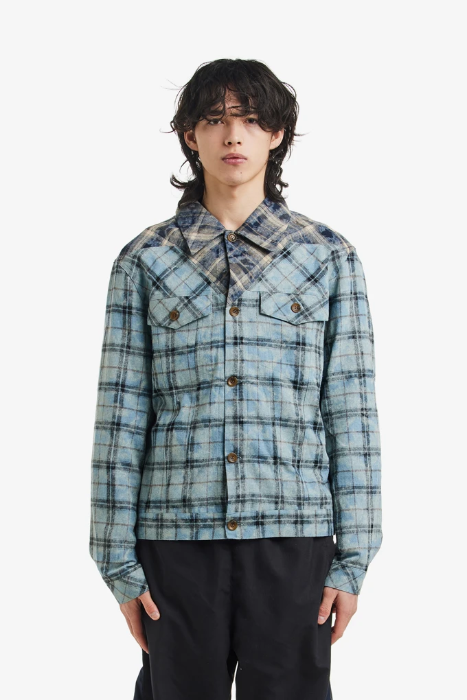 WASHED TARTAN TRUCKER SHIRT JACKET _상품_이미지