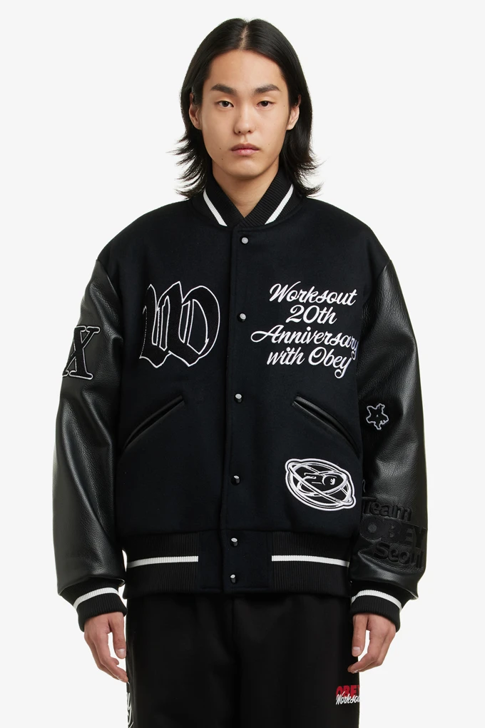 OBEY X WORKSOUT 20TH VARSITY JACKET_상품_이미지