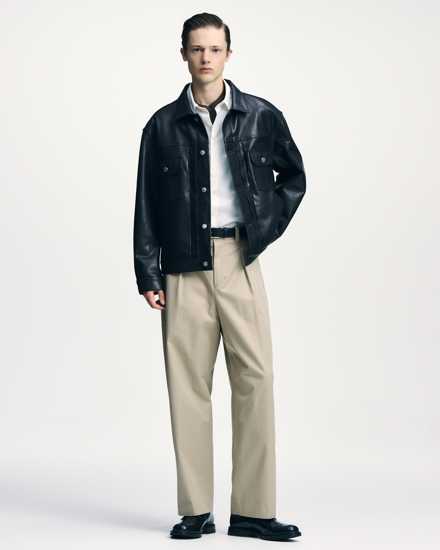 LEATHER TRUCKER JACKET-SOPHNET.-1380000 | SOPH