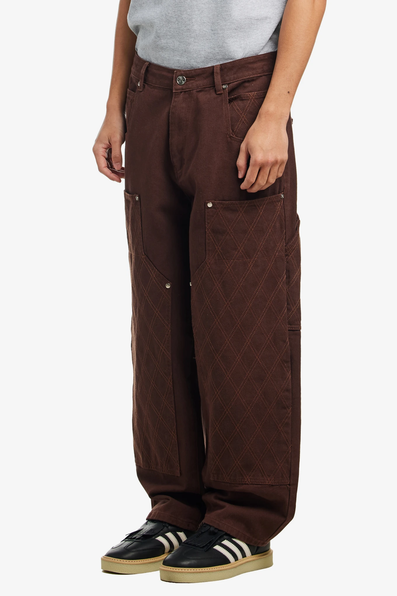 CROSS STITCH DOUBLE KNEE JEANS-STAR TEAM-147000 | 웍스아웃