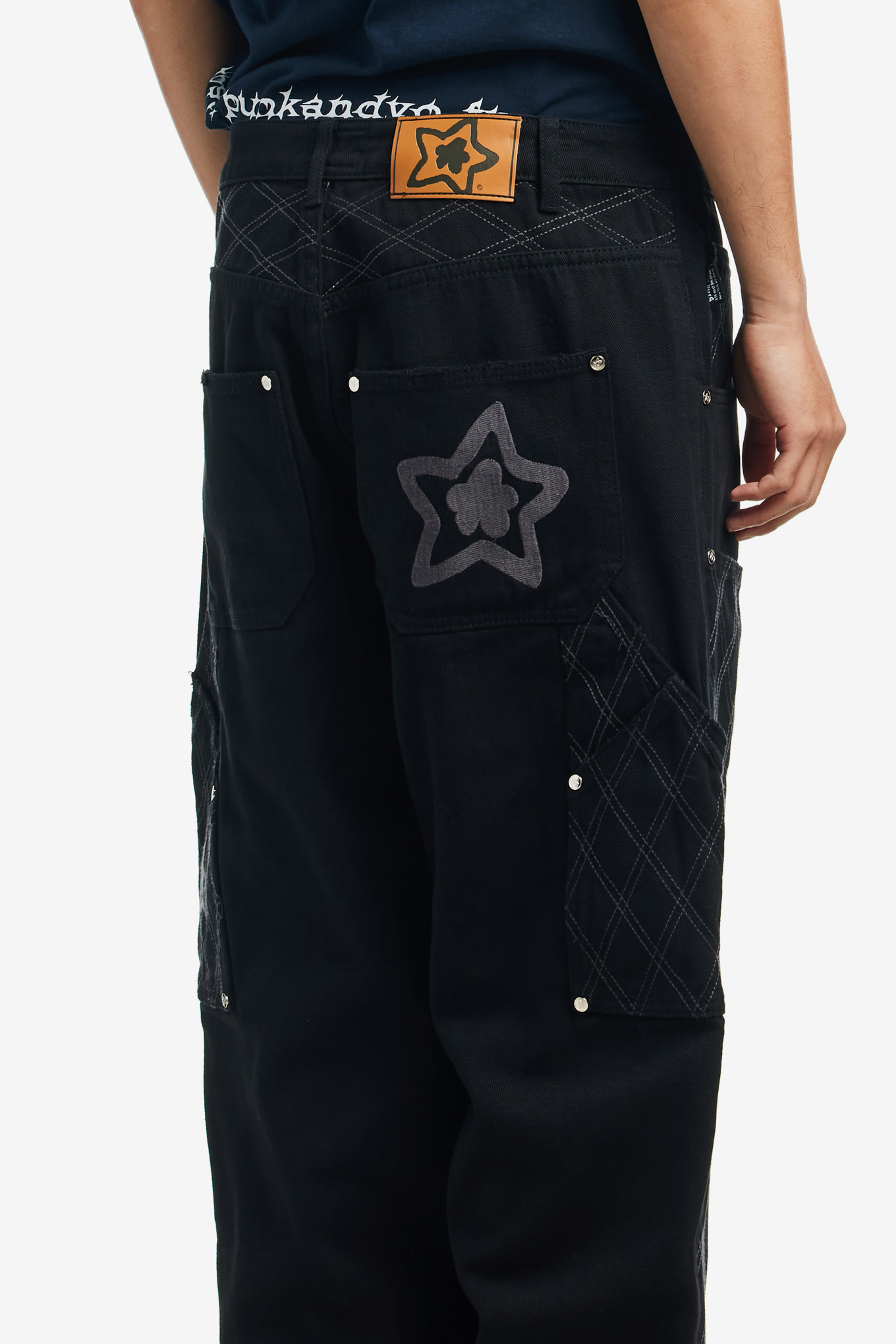 CROSS STITCH DOUBLE KNEE JEANS-STAR TEAM-147000 | 웍스아웃