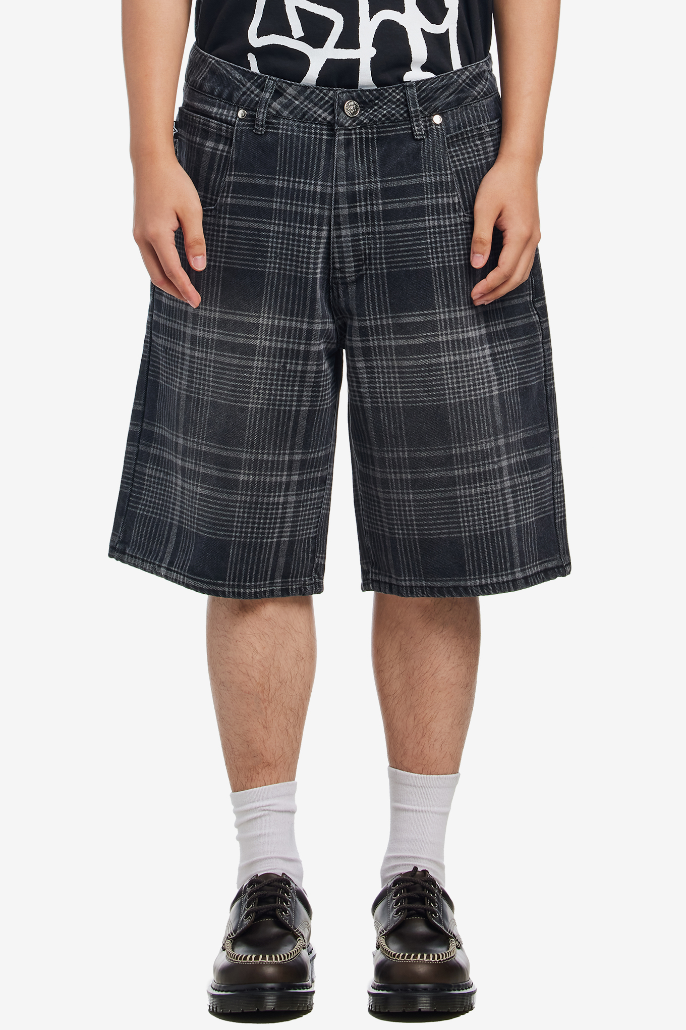 PLAID STAR JEAN SHORTS-STAR TEAM-147000 | 웍스아웃