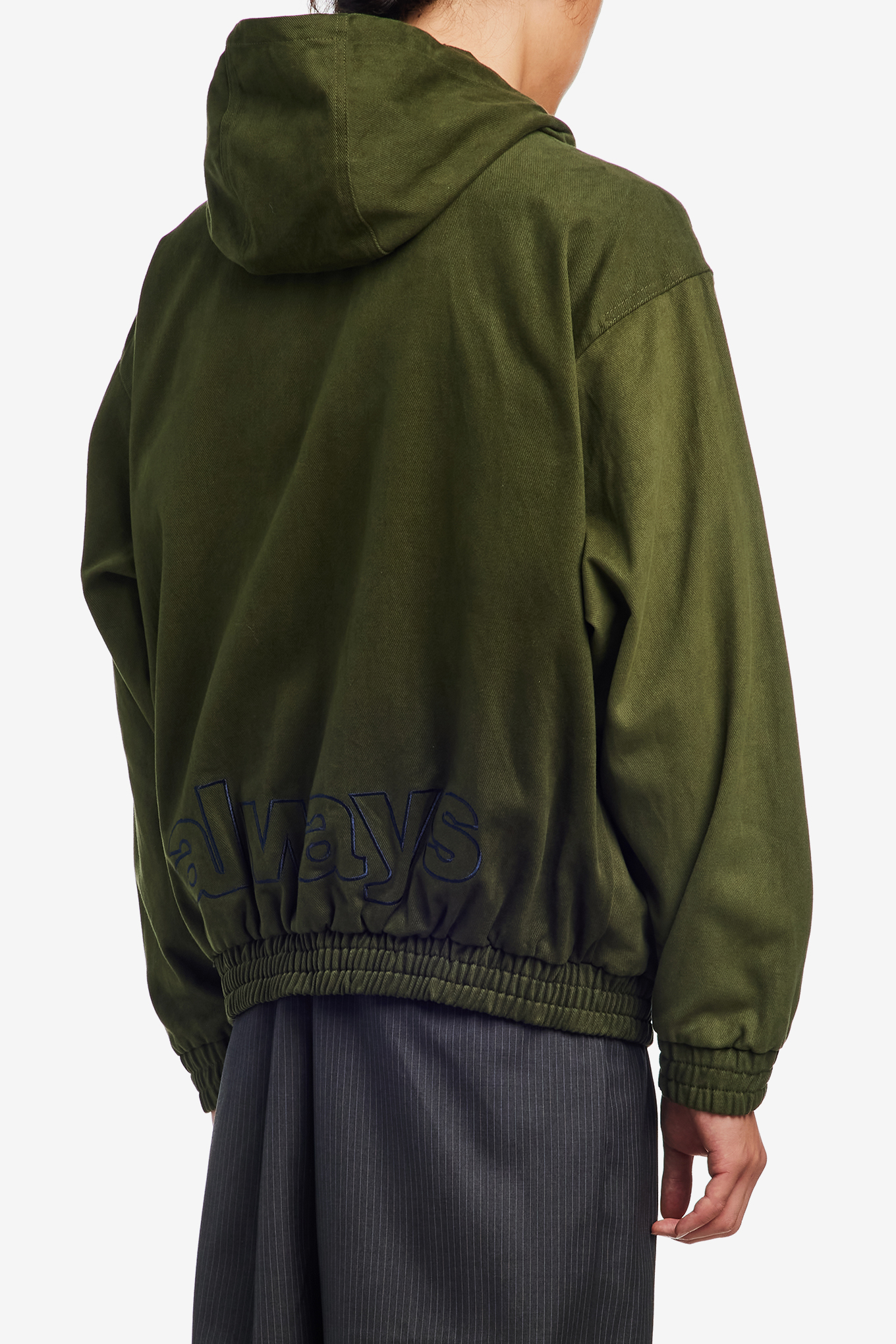 TWO TONE CANVAS BOMBER JACKET-ALWAYS DO WHAT YOU SHOULD DO-119000