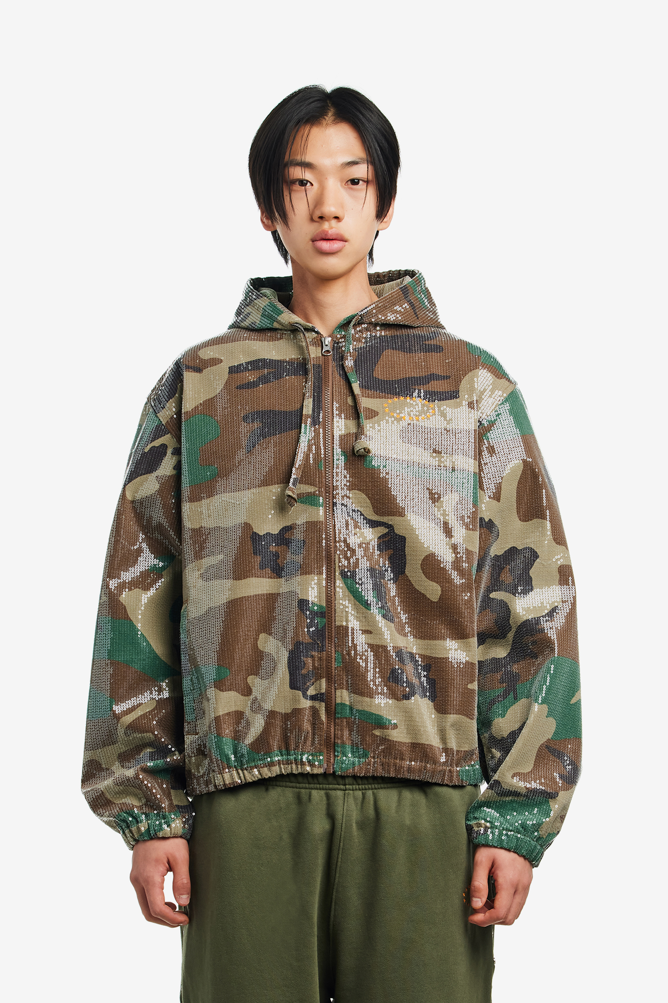 HOODED SPANGLE FLANNEL JACKET-AFB-180000 | 웍스아웃