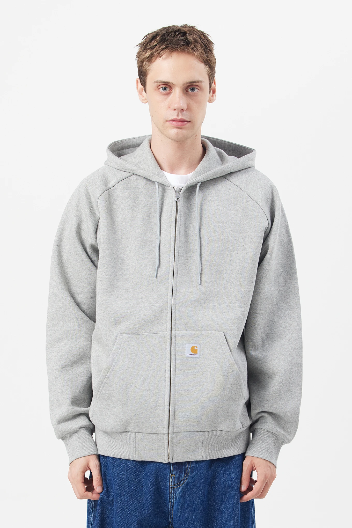 HOODED SQUARE LABEL JACKET (BRUSHED)-CARHARTT WIP-112800 | 웍스아웃