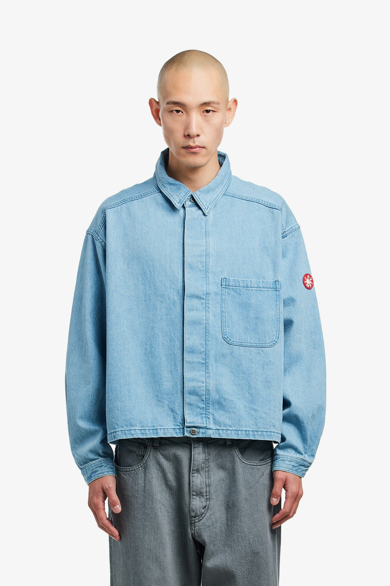 WASHED DENIM SHORT SHIRT JACKET-CAV EMPT-255000 | 웍스아웃