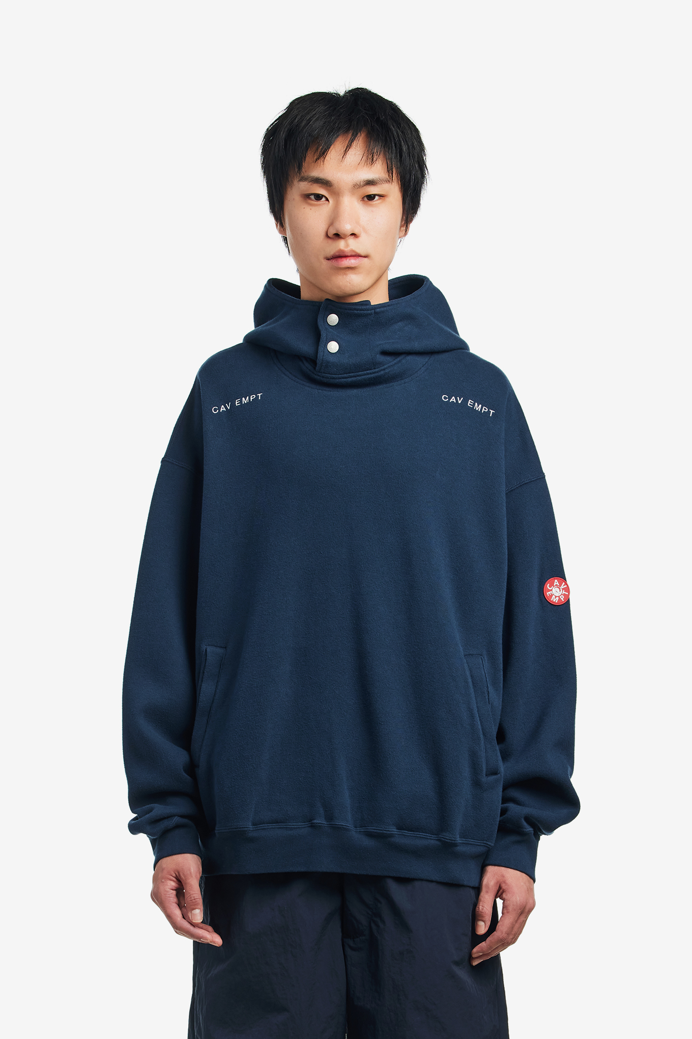 NECK SNAP DBL KNIT HOODY-CAV EMPT-195000 | 웍스아웃