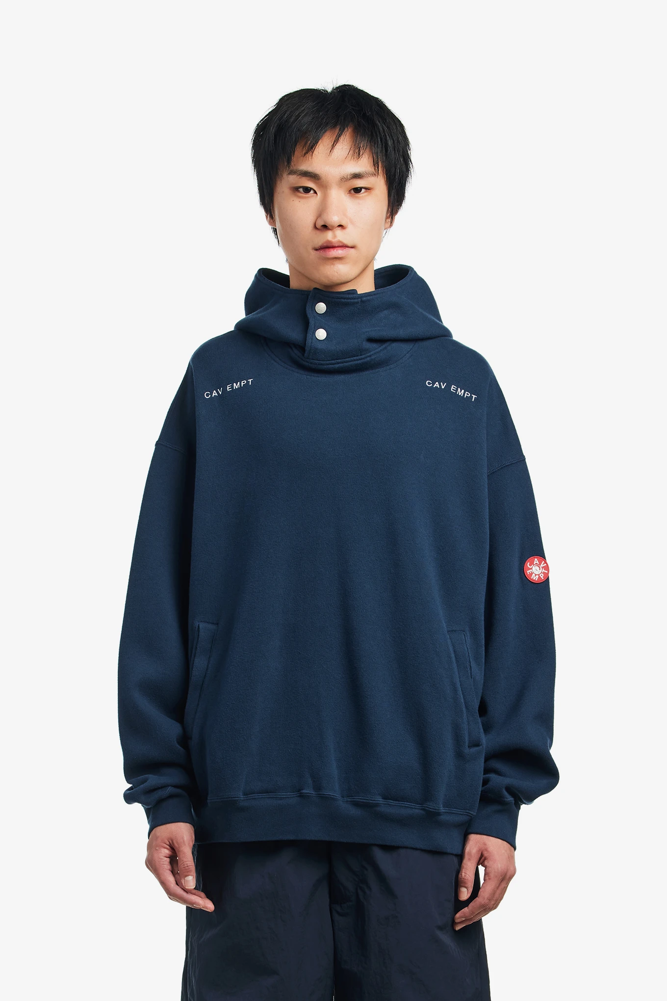 NECK SNAP DBL KNIT HOODY-CAV EMPT-195000 | 웍스아웃