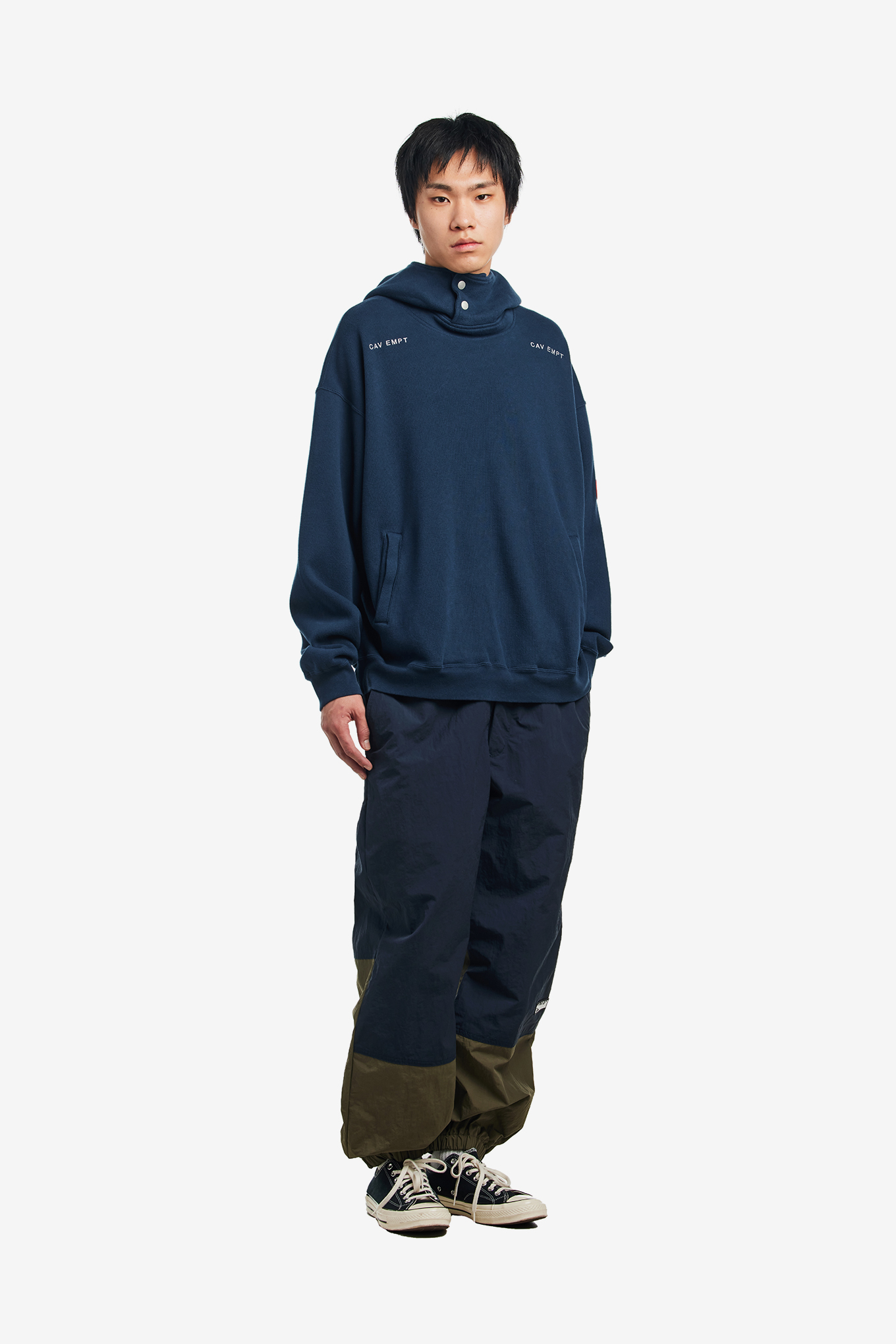 NECK SNAP DBL KNIT HOODY-CAV EMPT-195000 | 웍스아웃