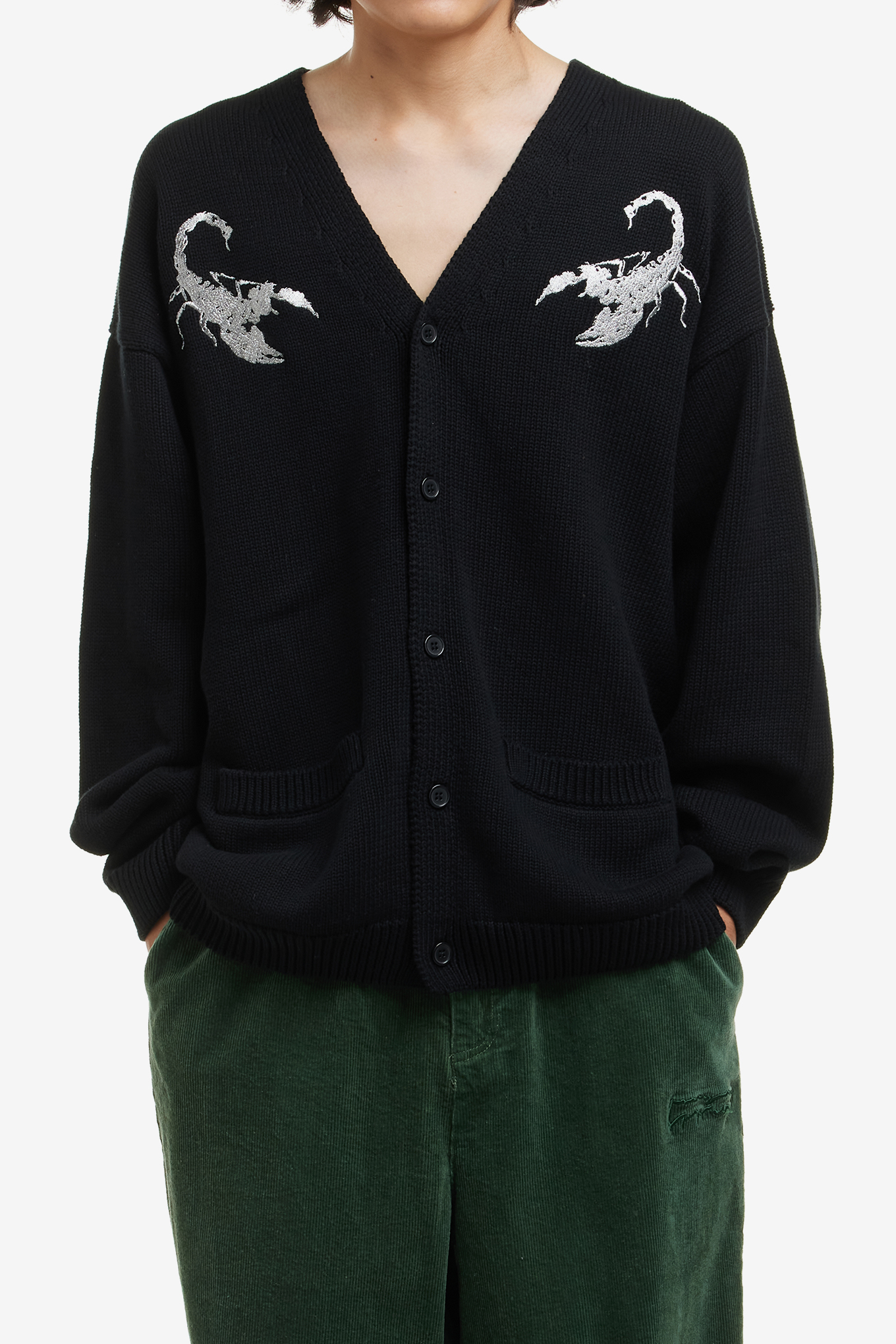 EMBROIDERED SCORPION CARDIGAN-FUCKING AWESOME-165000 | 웍스아웃