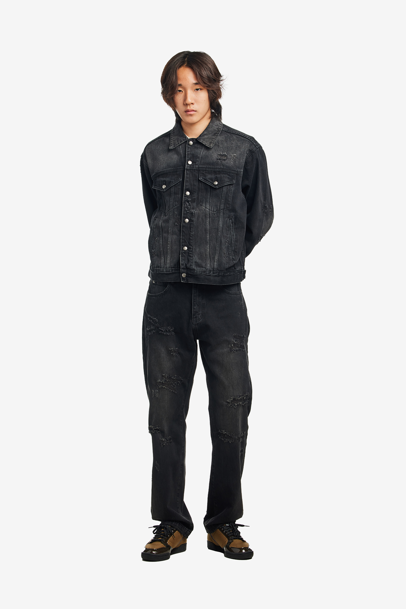 DISTRESSED DENIM JACKET-FUCKING AWESOME-148800 | 웍스아웃