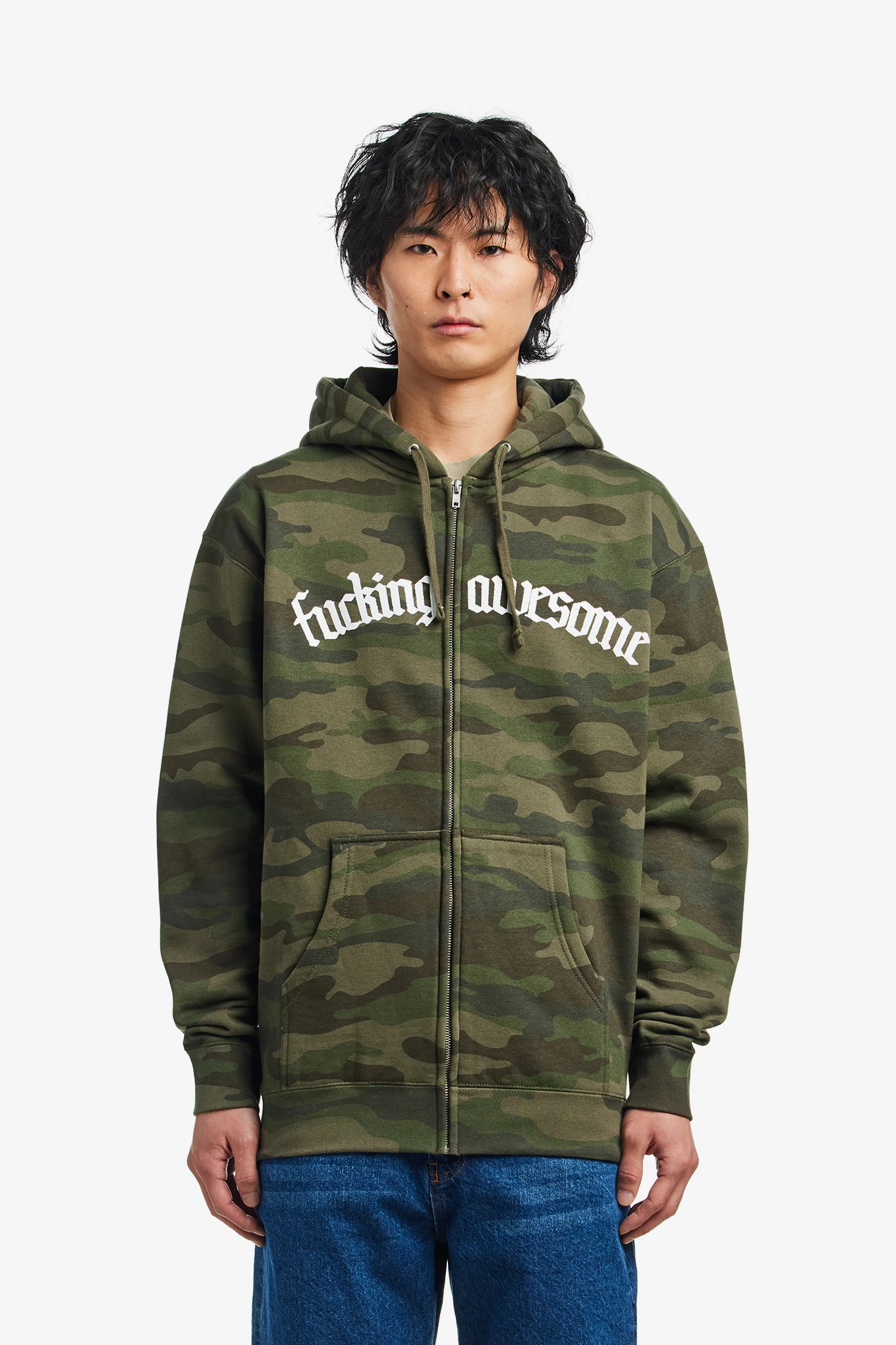 BLACKLETTER LOGO ZIPPED HOODIE-FUCKING AWESOME-106800 | 웍스아웃