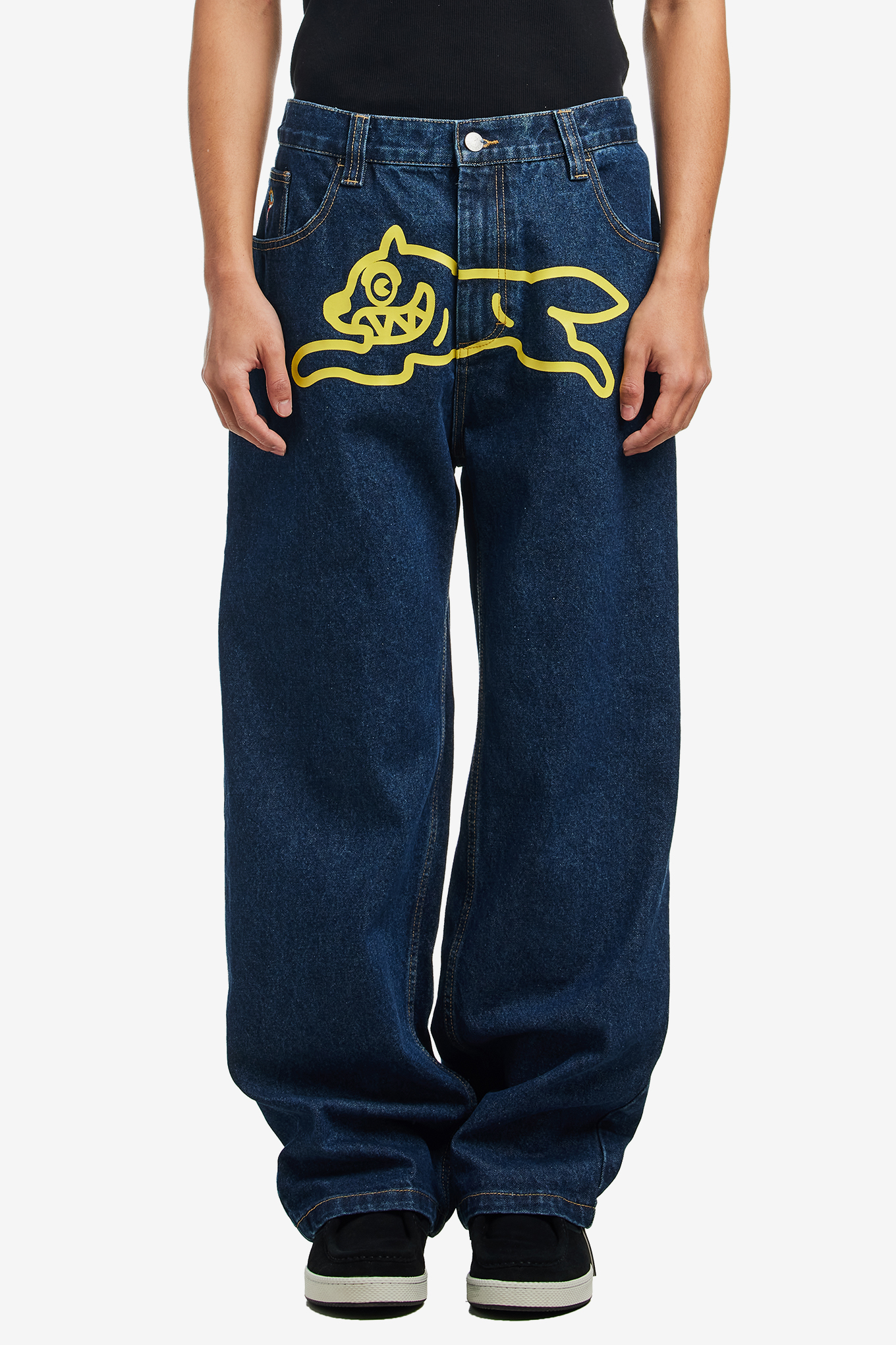 RUNNING DOG DOUBLE SCOOP DENIM PANTS-ICE CREAM-175000 | 웍스아웃
