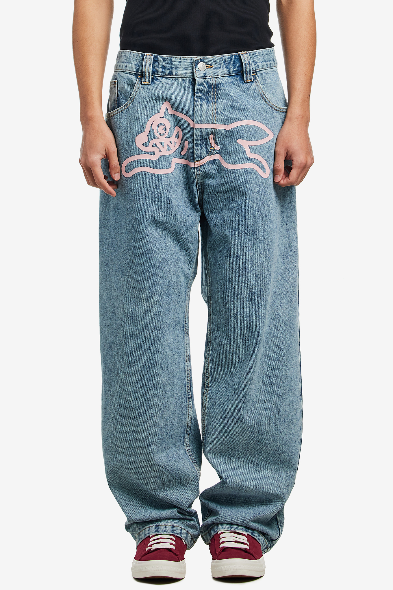 RUNNING DOG DOUBLE SCOOP DENIM PANTS-ICE CREAM-175000 | 웍스아웃