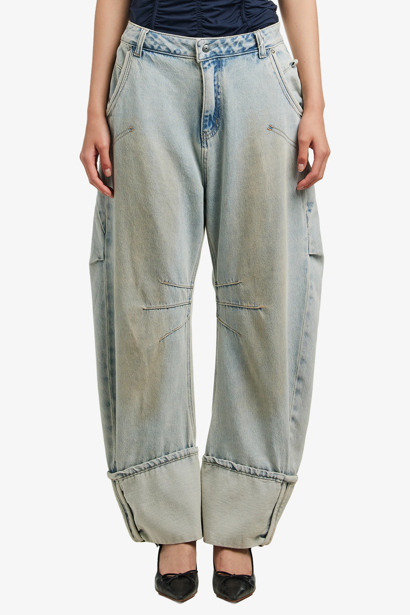 Archive 00s Wide fade jeans 月桂樹