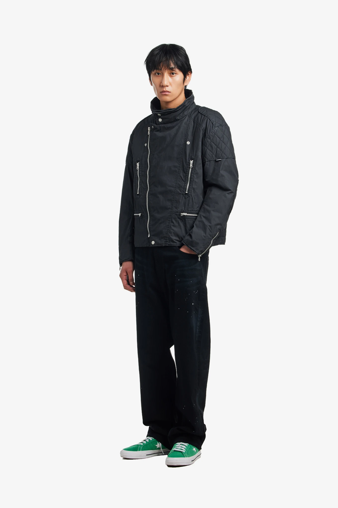 FADED STAND COLLAR RIDERS JACKET-NEIGHBORHOOD-420000 | 웍스아웃