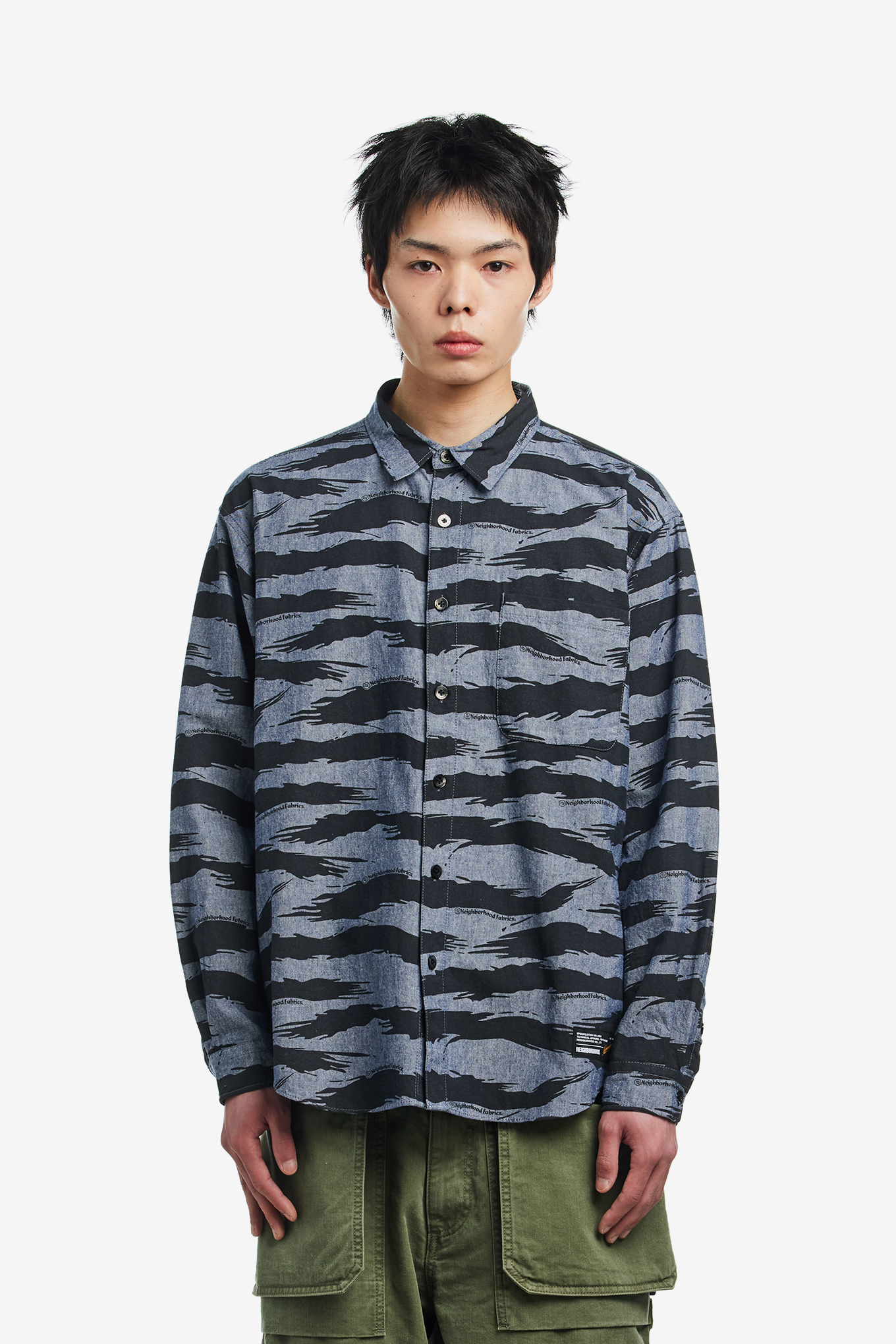 CAMO PATTERN CHAMBRAY SHIRT LS-NEIGHBORHOOD-296000 | 웍스아웃