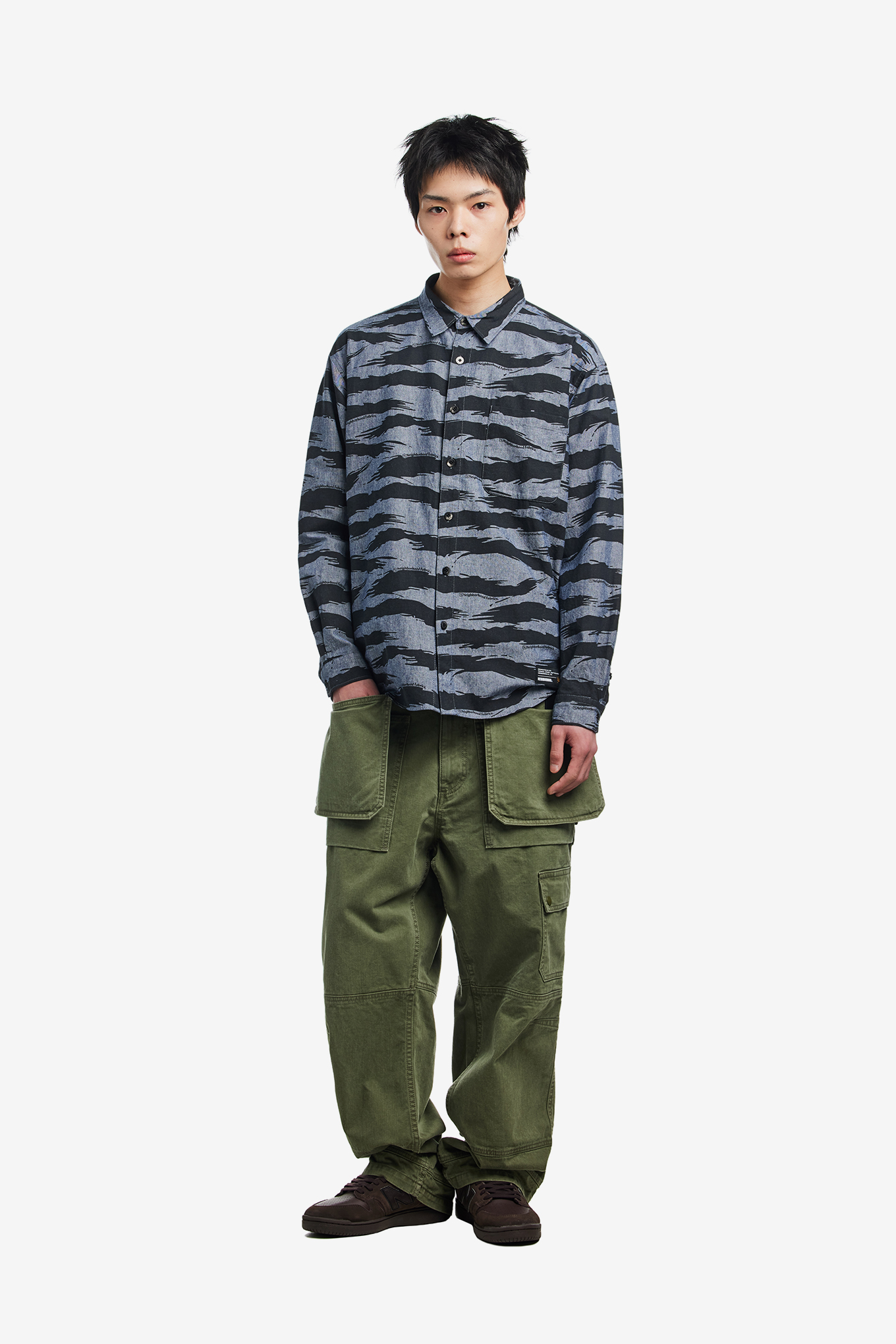 CAMO PATTERN CHAMBRAY SHIRT LS-NEIGHBORHOOD-296000 | 웍스아웃