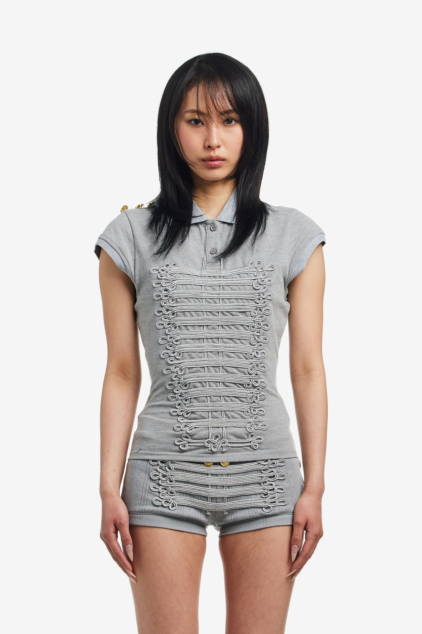 MARCHING BAND POLO GREY-PRAYING-148800 | 웍스아웃