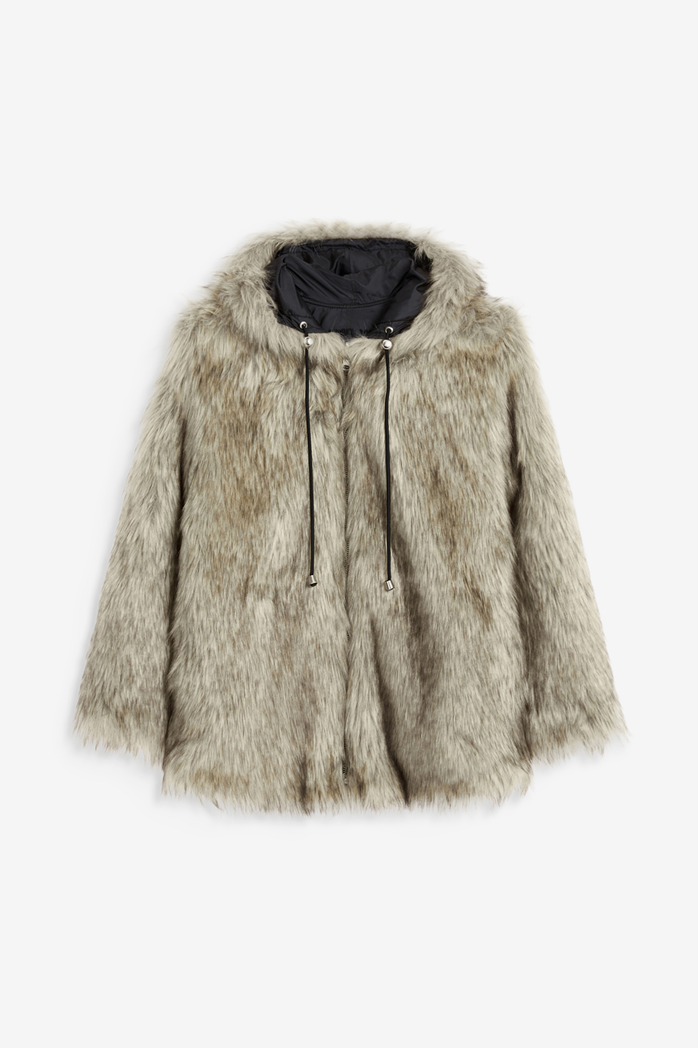 REVERSIBLE FAUX FUR HOOD JACKET-OPEN YY-306600 | 웍스아웃