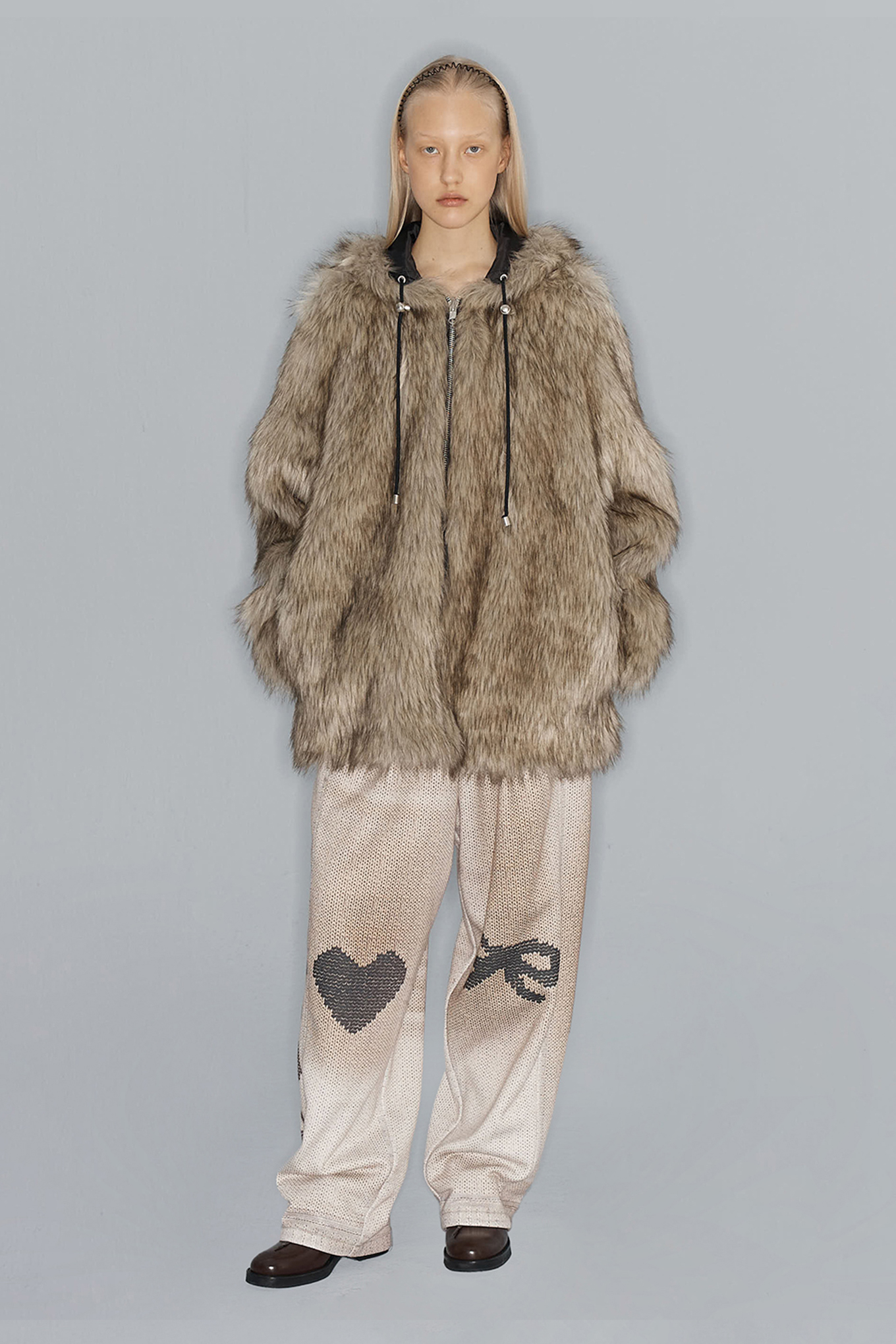 REVERSIBLE FAUX FUR HOOD JACKET-OPEN YY-306600 | 웍스아웃