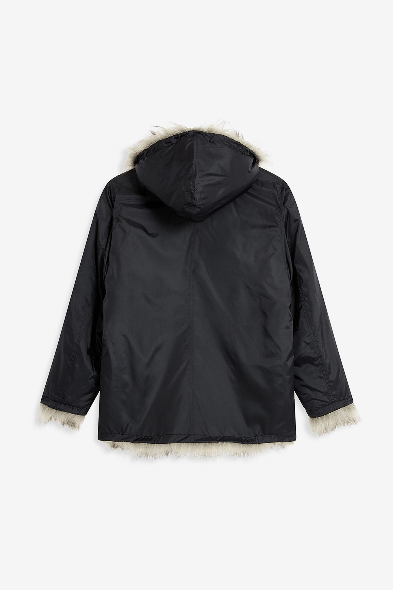 REVERSIBLE FAUX FUR HOOD JACKET-OPEN YY-306600 | 웍스아웃
