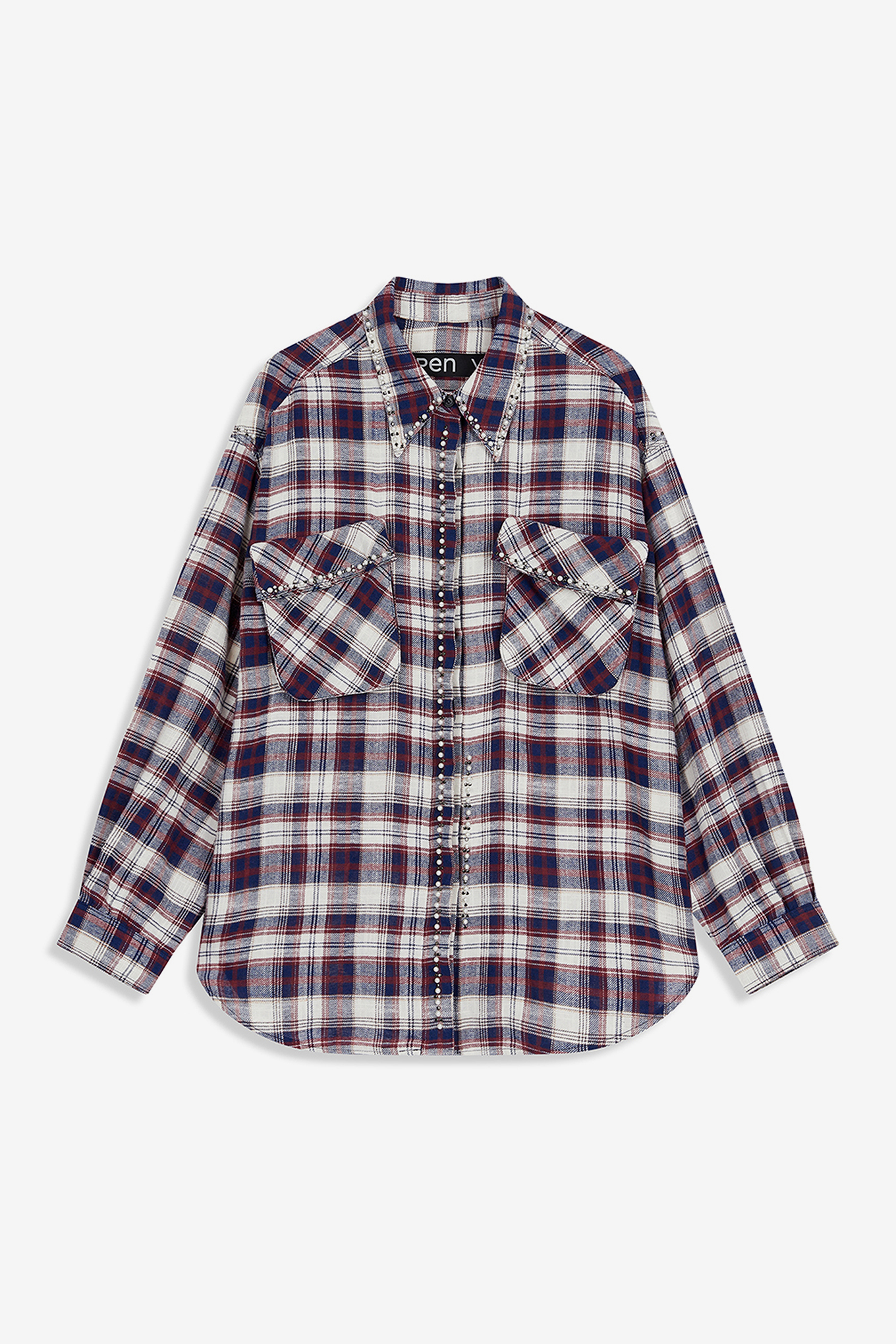 トップス OPEN YY BEADED POCKET SHIRT / BRW - M BEADED POCKET SHIRT-OPEN YY-180600 | 웍스아웃