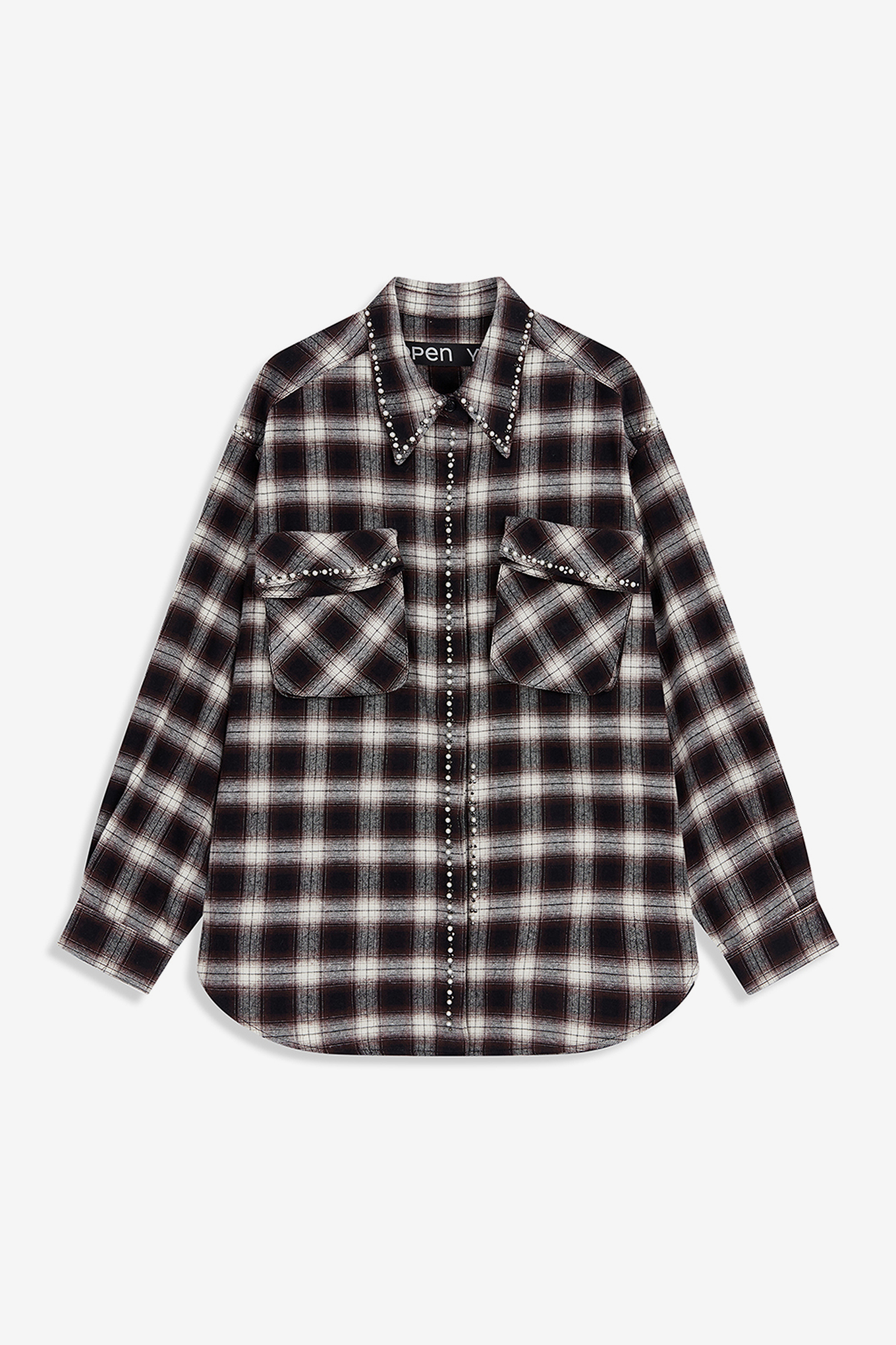 BEADED POCKET SHIRT-OPEN YY-180600 | 웍스아웃