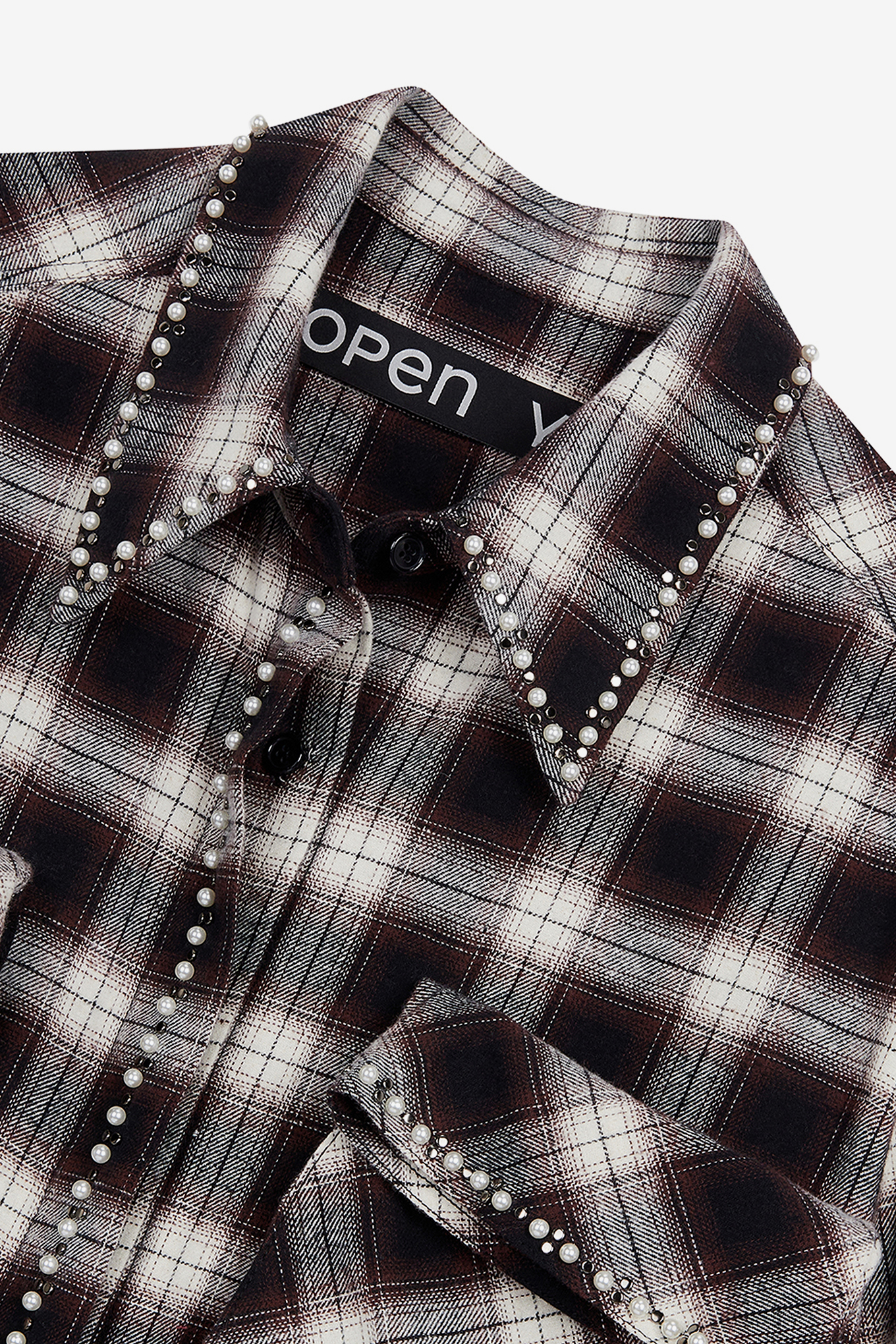 トップス OPEN YY BEADED POCKET SHIRT / BRW - M BEADED POCKET SHIRT-OPEN YY-180600 | 웍스아웃