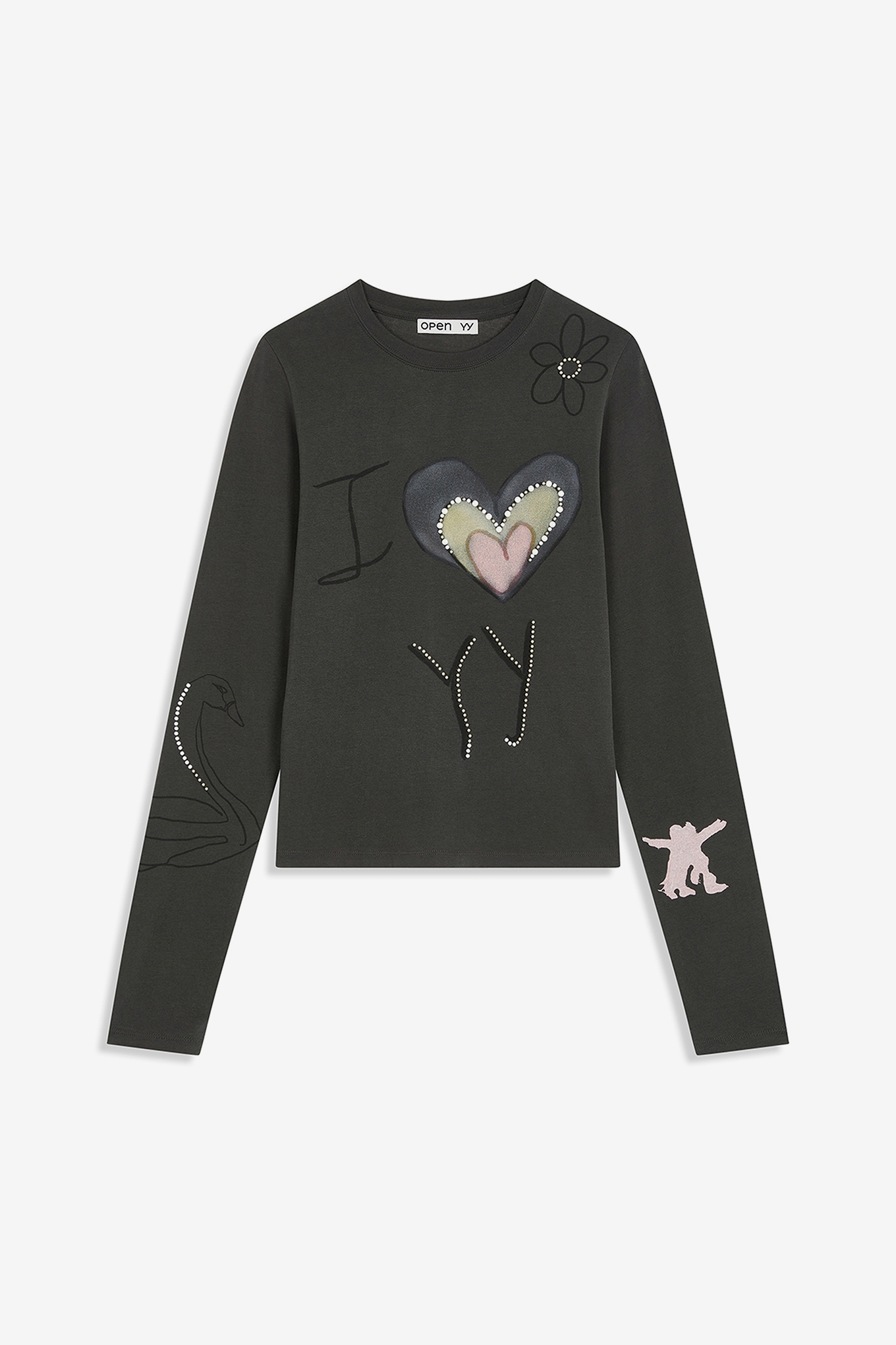 OPEN YY オープンワイワイ BEADED I LOVE YY TEE BEADED I LOVE YY TEE-OPEN YY-96600 | 웍스아웃