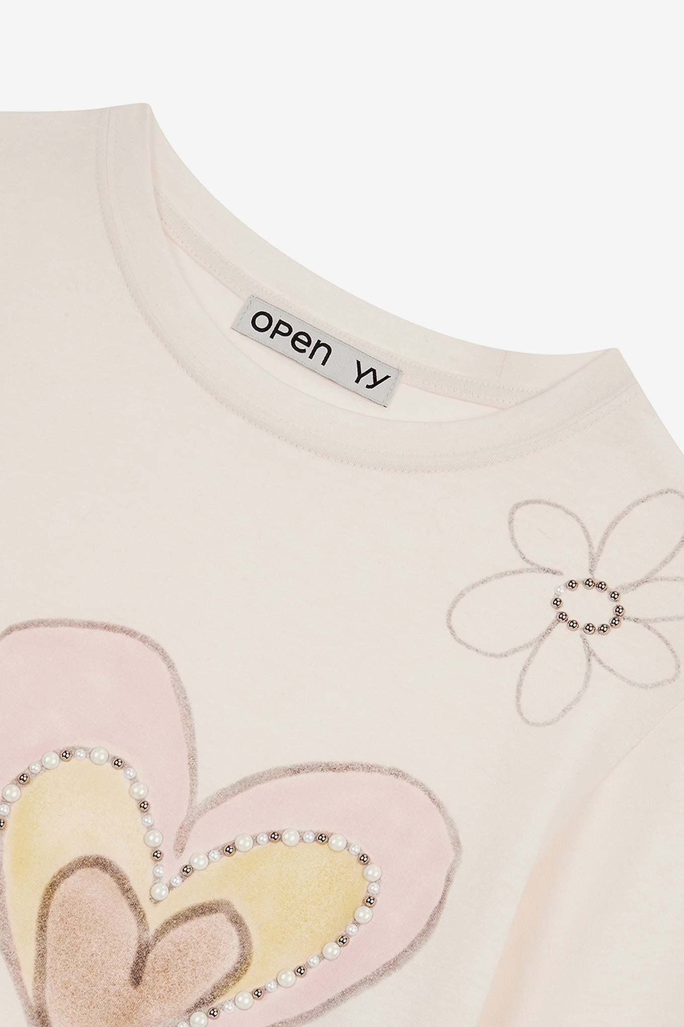 BEADED I LOVE YY TEE-OPEN YY-96600 | 웍스아웃