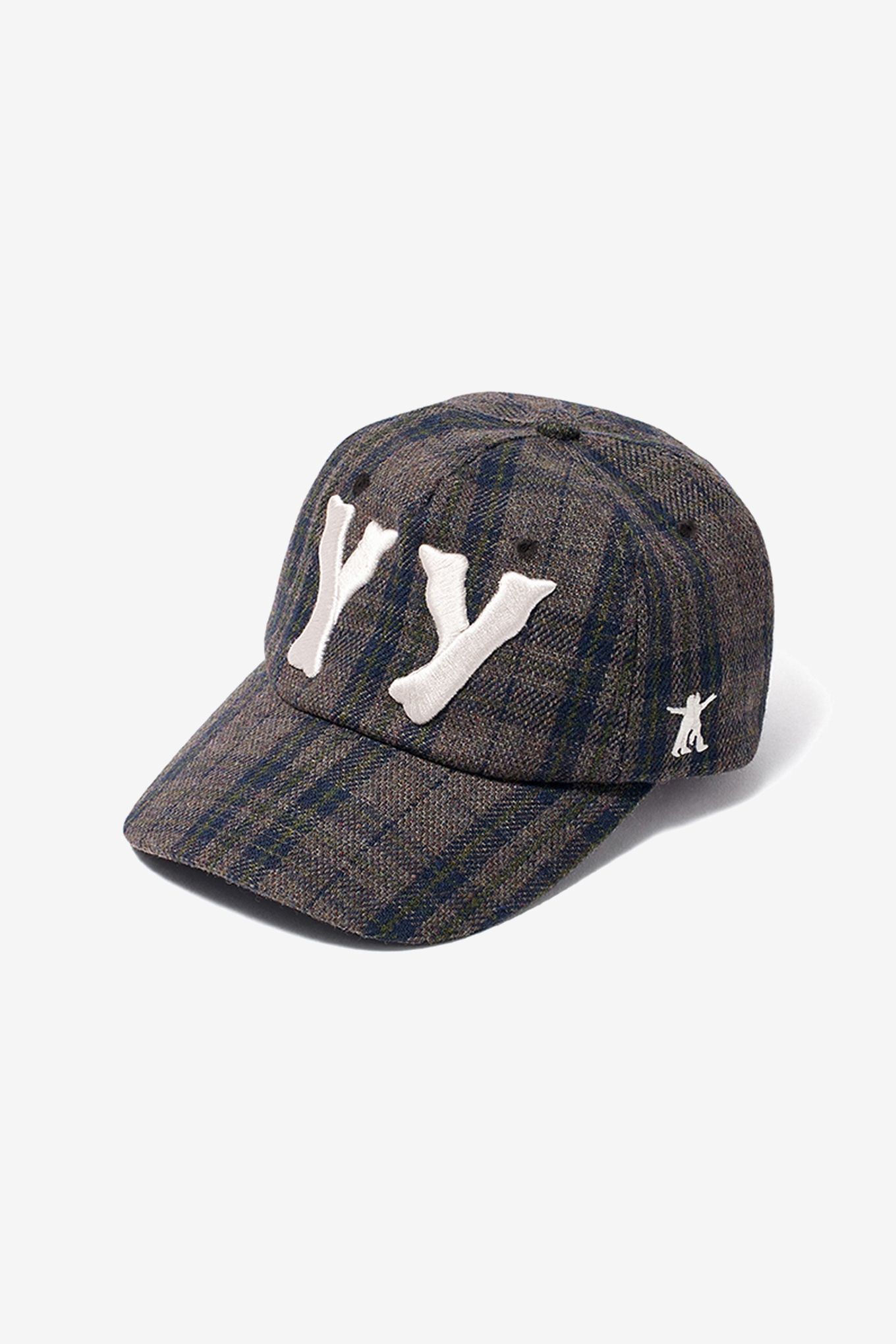 YY CHECKERED HEART BONE BALL CAP-OPEN YY-108000 | 웍스아웃