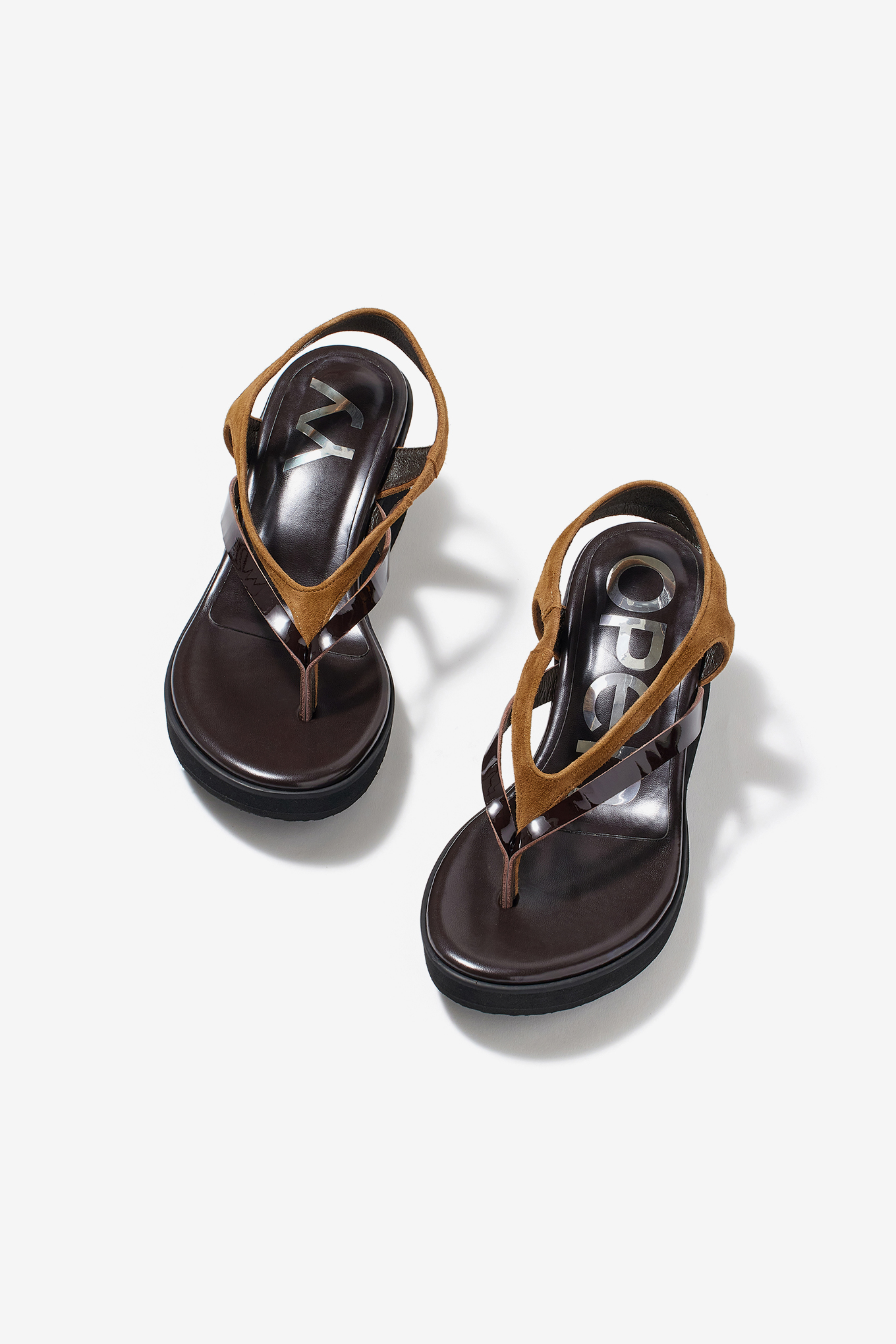 DOUBLE STRAP PLATFORM FLIP FLOPS-OPEN YY-258300 | 웍스아웃