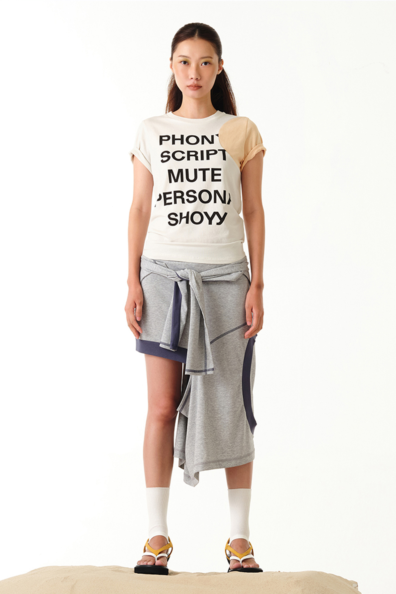 COLOR BLOCK PANEL CUTOUT SKIRT-OPEN YY-119200 | 웍스아웃