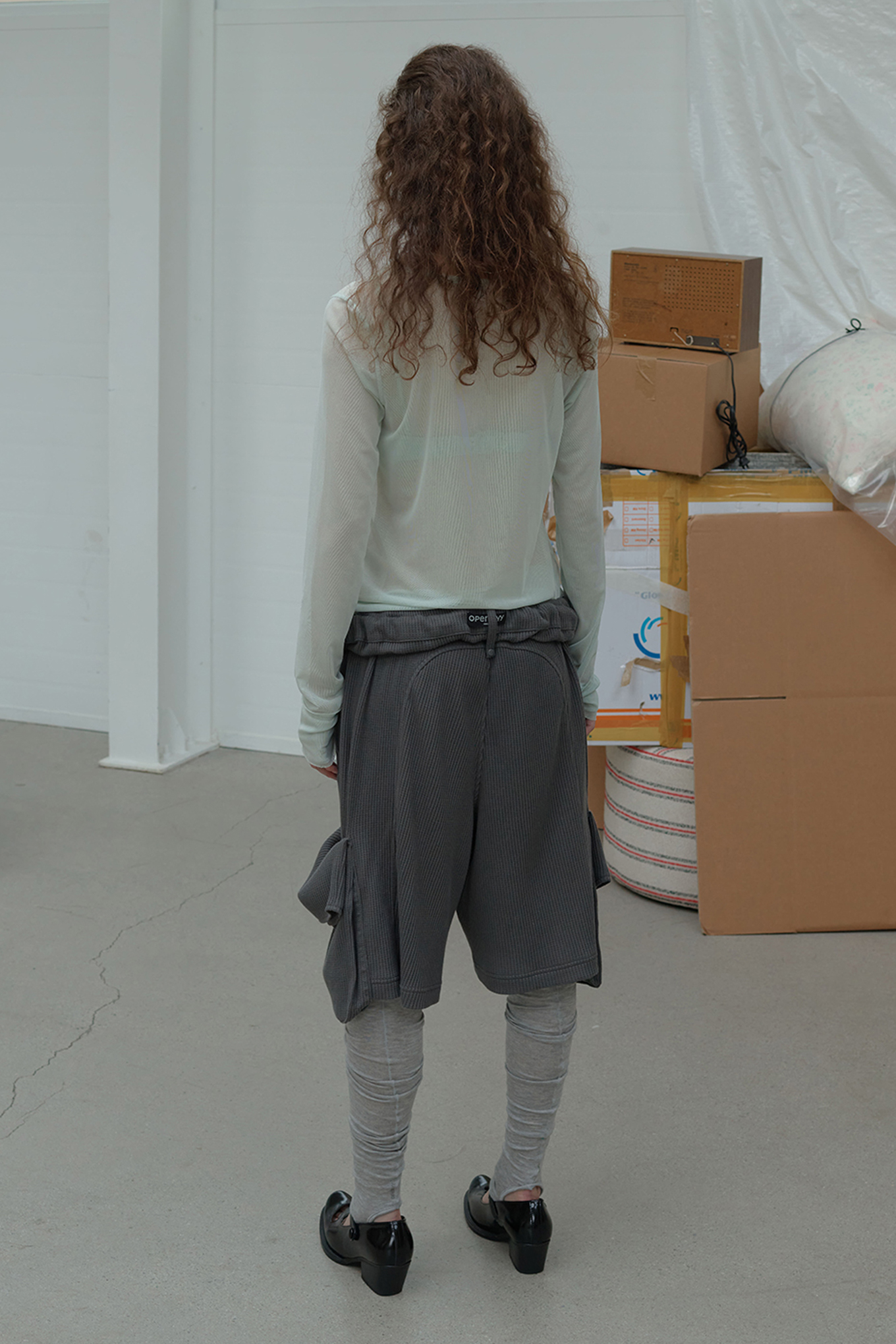 ROLLED WAIST WAFFLE CARGO SHORTS-OPEN YY-218000 | 웍스아웃