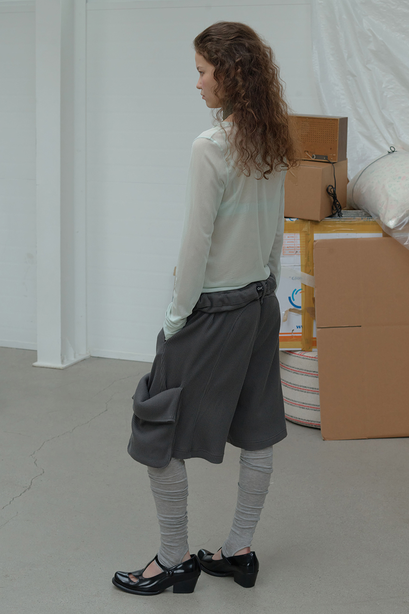 ROLLED WAIST WAFFLE CARGO SHORTS-OPEN YY-218000 | 웍스아웃