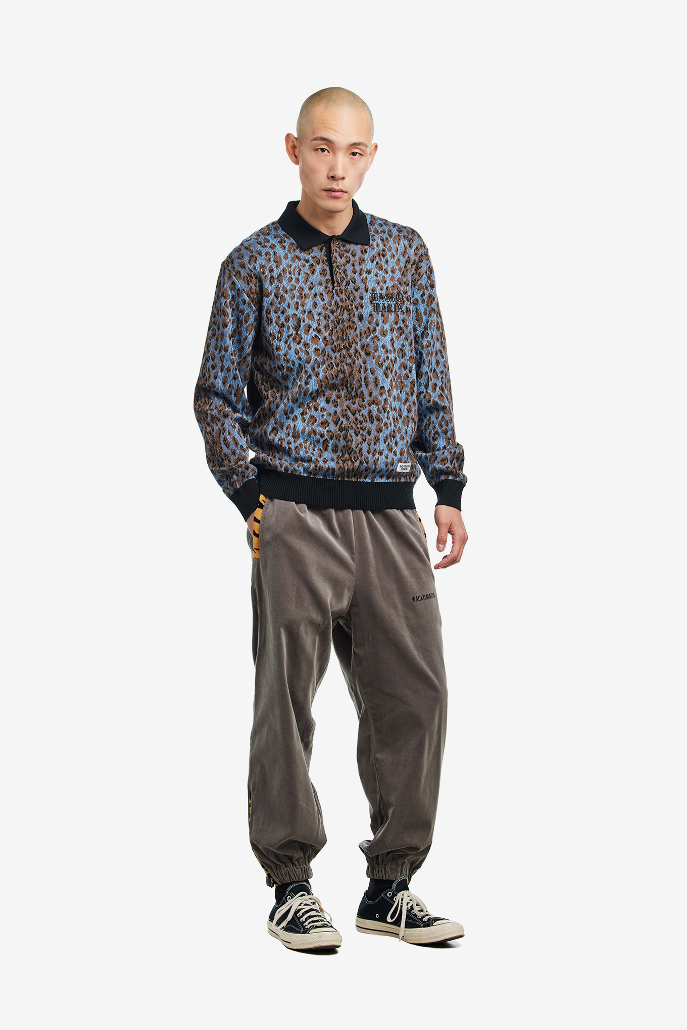 LEOPARD KNIT POLO SHIRT-WACKO MARIA-195000 | 웍스아웃