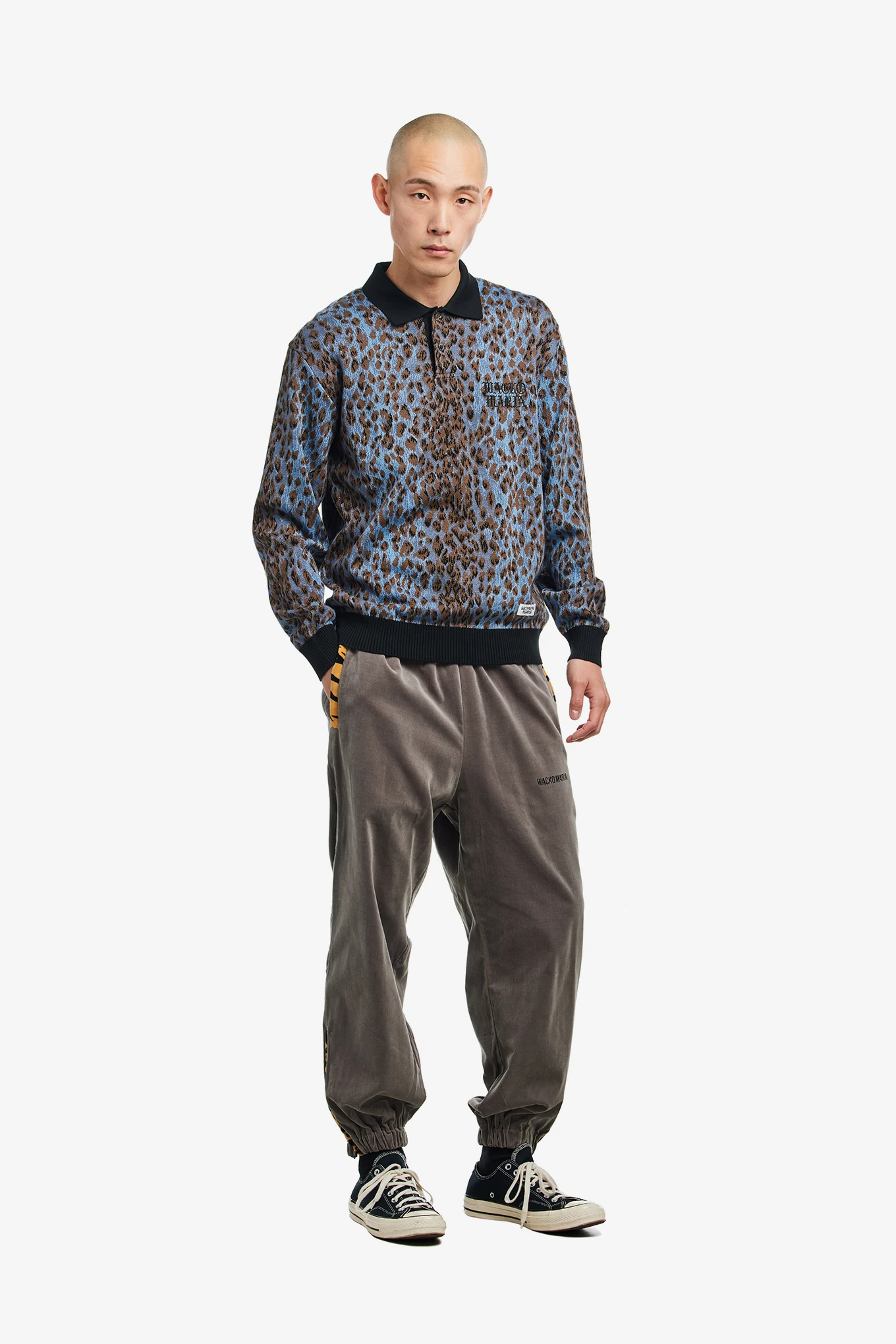 LEOPARD KNIT POLO SHIRT-WACKO MARIA-195000 | 웍스아웃