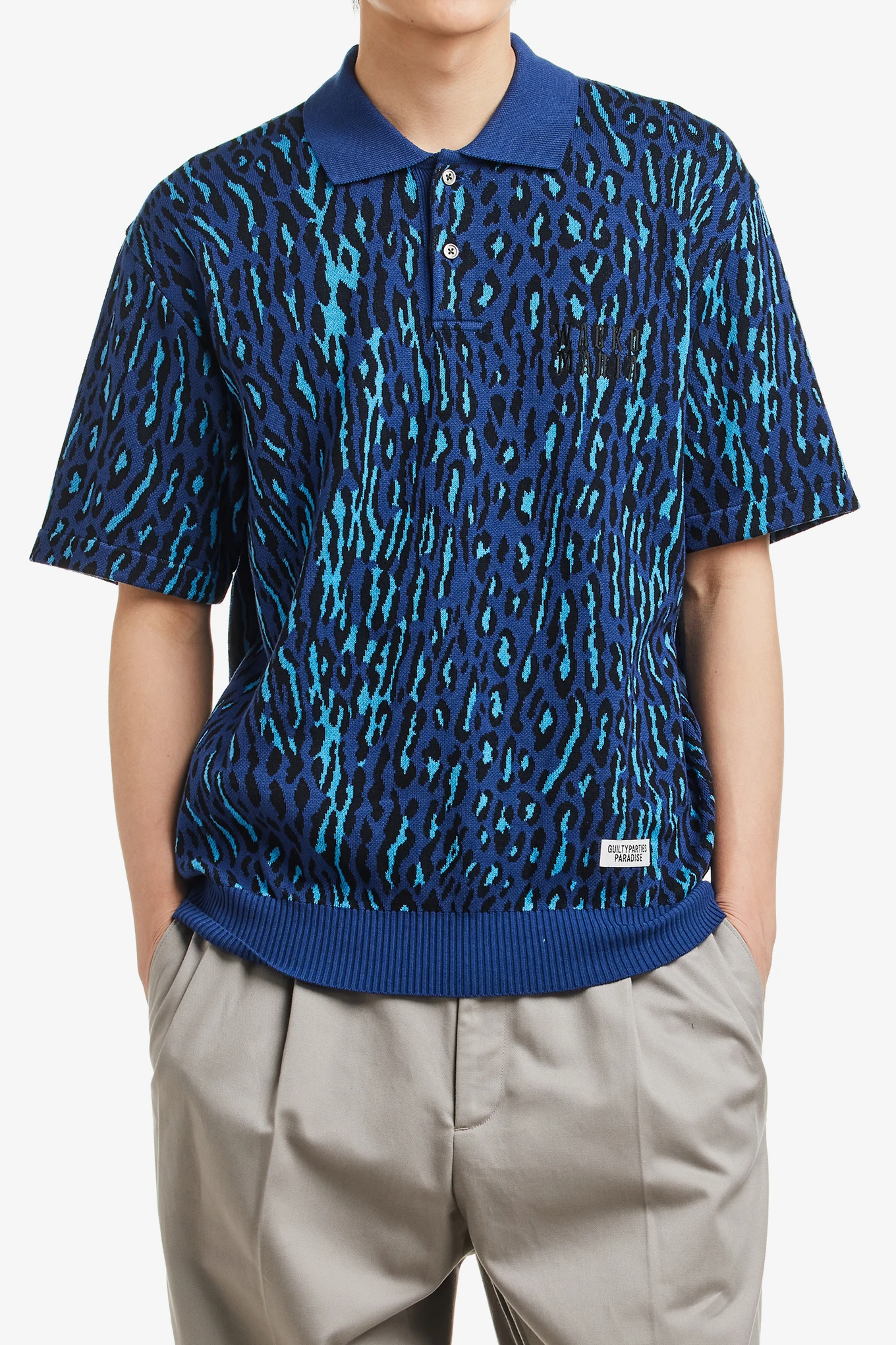 LEOPARD KNIT POLO SHIRT-WACKO MARIA-235000 | 웍스아웃